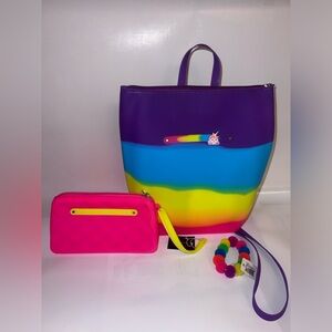 New American Jewel Gummy Bag With Wristlet And Bracelet-multi Color